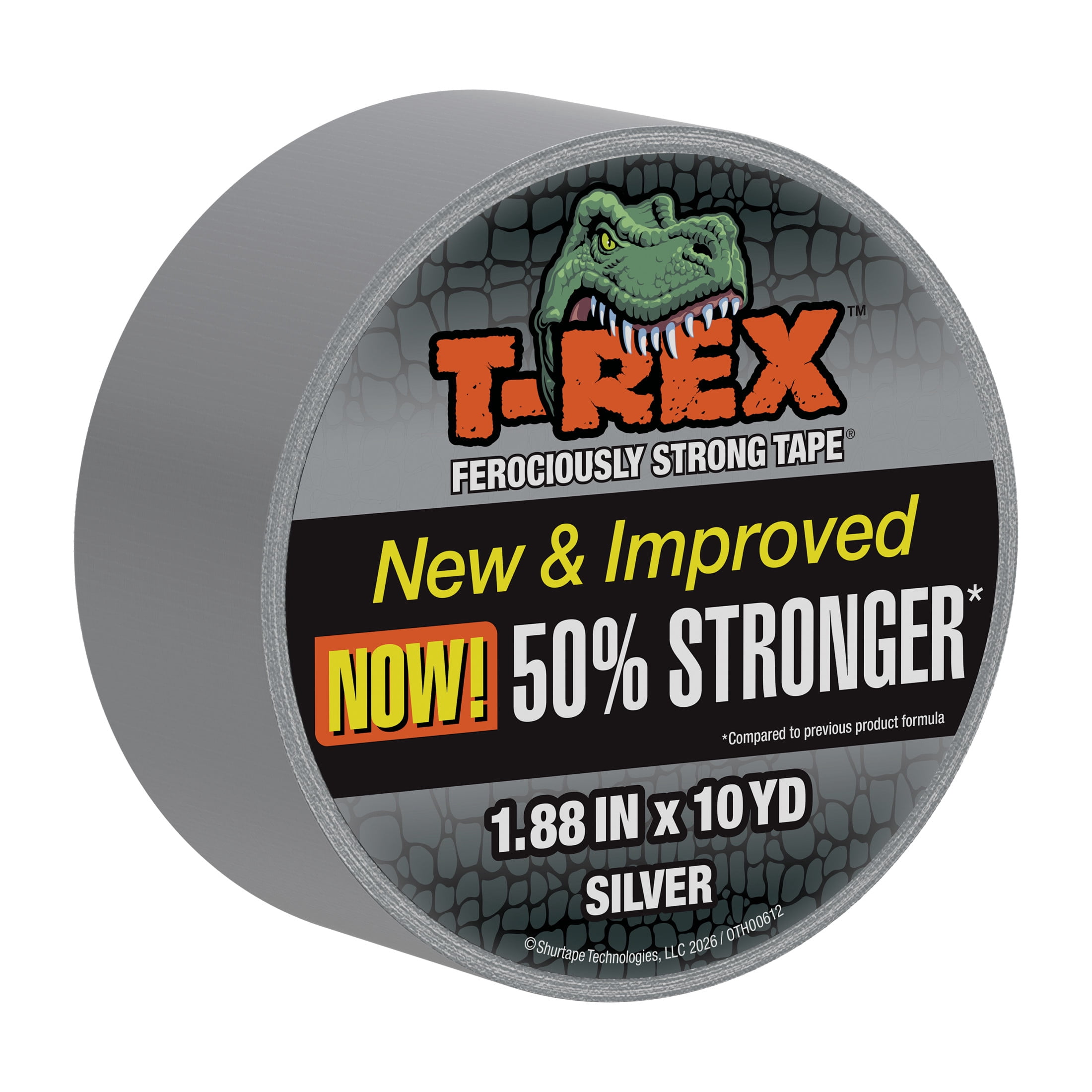 T-Rex Ferociously Strong Duct Tape Roll, Gunmetal Gray, 1.88 in. x 10 yd.
