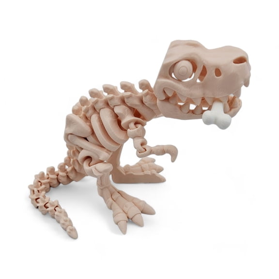 T-Rex Fidget Figurine - Flexible Rexi with Bone 3D Printed Articulated Figurines for ADHD, Autism, Stress and Anxiety Relief, Unisex Adults (Bone)