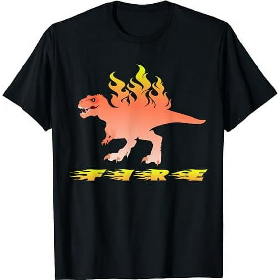 T. Rex Fire Dinosaur Design T-Shirt