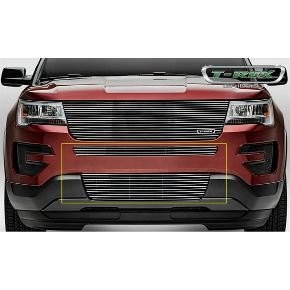 T-Rex Grilles 25664 Billet Series Bumper Grille Insert; 2 pc.; Polished Aluminum; Horizontal;