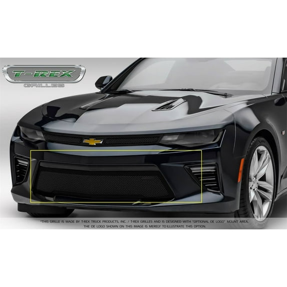 T-Rex Grilles 52036 Upper Class Series Mesh Bumper Grille Overlay; Black Powdercoat Steel; Overlay; 1 pc.; Fits select: 2016-2018 CHEVROLET CAMARO SS