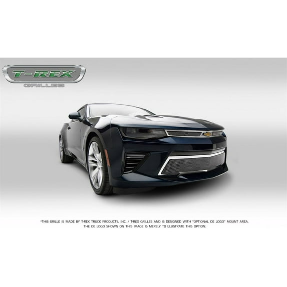 T-Rex Grilles 54035 Upper Class Series Mesh Grille; Polished Stainless Steel; Overlay; 2 pc.; Fits select: 2016-2018 CHEVROLET CAMARO SS