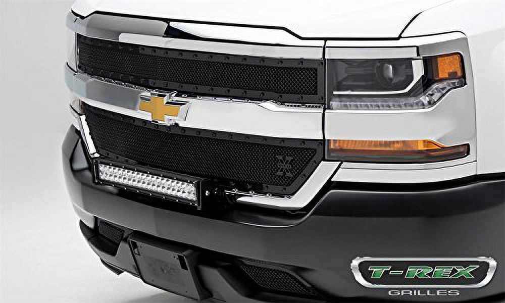 T-Rex Grilles 6711281-BR Stealth Metal Series Black Grille (Chevrolet Silverado 1500)