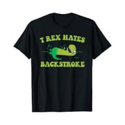 T Rex Hates Backstroke Funny Swimmer Dinosaur Swim Strokes T-Shirt, Vintage Birthday Gift
