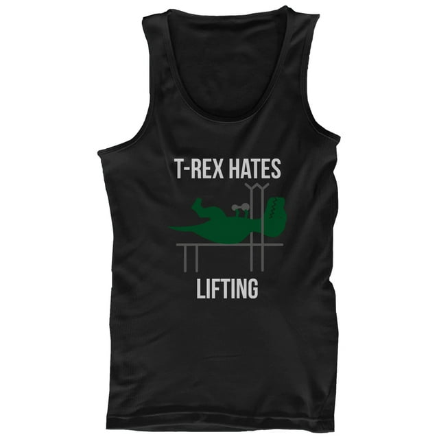 T-Rex Hates Lifting Men’s Funny Work Out Tank Top Cute Sleeveless Gym Clothes