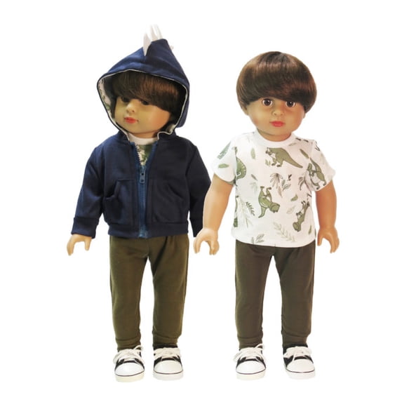 T-Rex Hoodie Outfit 3pc for 18inch Dolls | American Fashion World