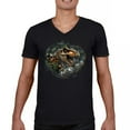 thumbnail image 1 of T-Rex Jungle V-Neck T-shirt Roaring Dinosaur Dino Tropical Attack Cretaceous Predator Tyrannosaurus Jurassic Tee, 1 of 7