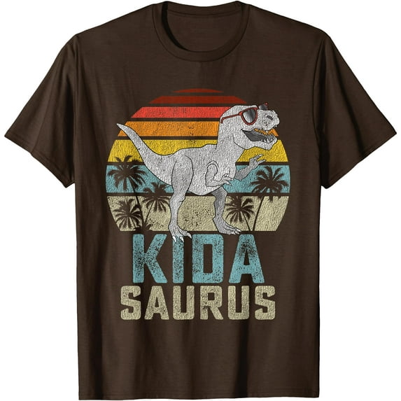 T-Rex Kidasaurus Dinosaur Kid Saurus Family Matching Unisex T-Shirt for Men Women Kids,Dark Chocolate Color,Size YXL