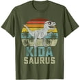 thumbnail image 1 of T-Rex Kidasaurus Dinosaur Kid Saurus Family Matching Unisex T-Shirt for Men Women Kids,Military Green Color,Size 2XL, 1 of 5