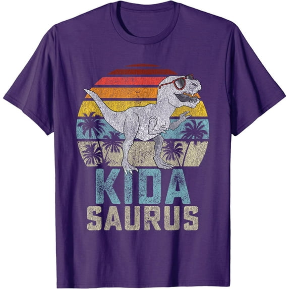T-Rex Kidasaurus Dinosaur Kid Saurus Family Matching Unisex T-Shirt for Men Women Kids,Purple Color,Size YXS