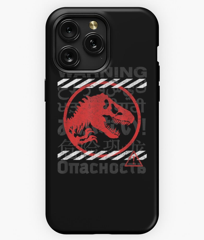 T-Rex Multi-Language Warning Sign G1117 Phone Case for iPhone17 16 15 ...
