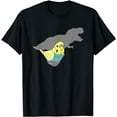 thumbnail image 1 of T-Rex Parakeet Birb Parrot Dinosaur shadow Turquoise Budgie T-Shirt, 1 of 5