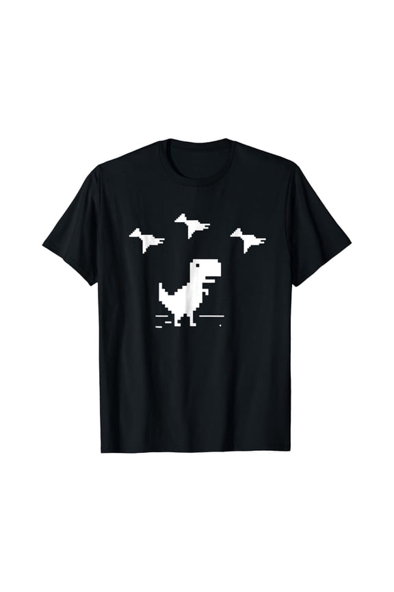 T-Rex Pixel Art T-Shirt Geek Offline Web Developer Nerd Tee Vintage Tee -Birthday Gifts