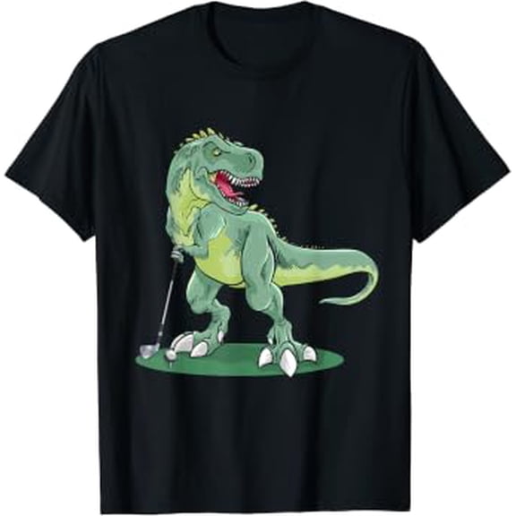 T-Rex Playing Golf, Dinosaur Trex Golfer Golfing Grandpa T-Shirt