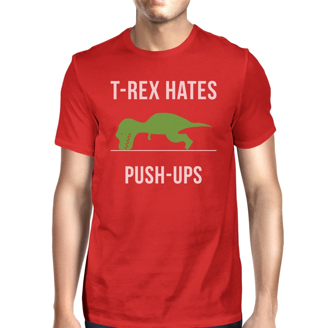 TRex Push Ups Mens Funny Workout Shirts Lightweight Cotton TShirt