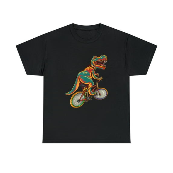 T Rex Riding A Bike Retro Dinosaur Rider Cycling T-Shirt