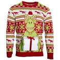 thumbnail image 1 of T-Rex Santa Hat 3D Interactive Gift Box Funny Ugly Christmas Sweater Multicolored, 1 of 7