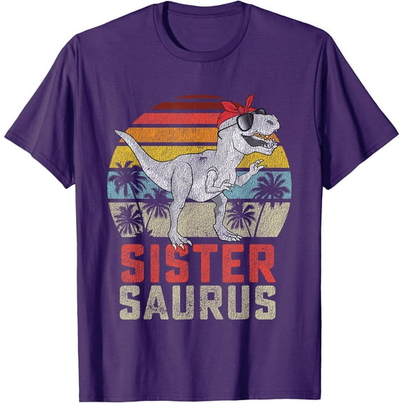 T-Rex Sistersaurus Dinosaur Sister Saurus Family Matching Unisex T-Shirt for Men Women Kids,Royal Blue Color,Size XL