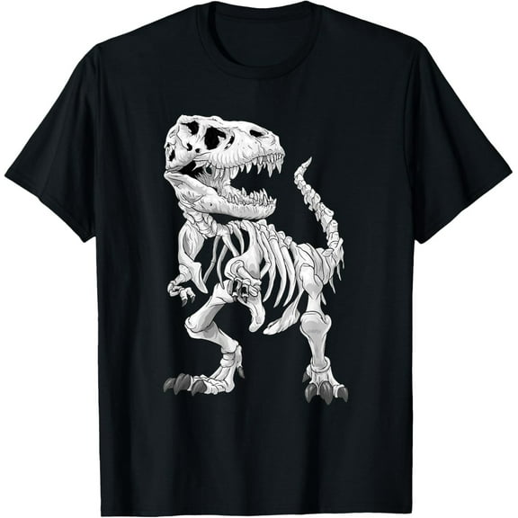 T-Rex Skeleton Dinosaur T-Shirt – Fossil Bones Graphic Tee for Paleontology Fans