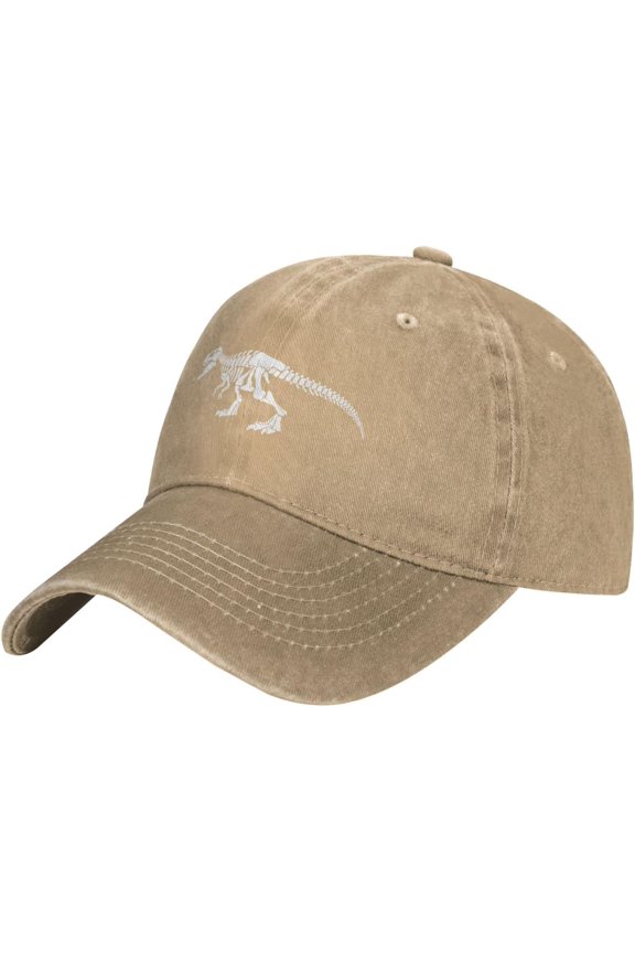 T-Rex Skeleton Hat Washed Cotton Baseball Cap Adjustable Black Dad,Trucker Hats Gift for Men Women