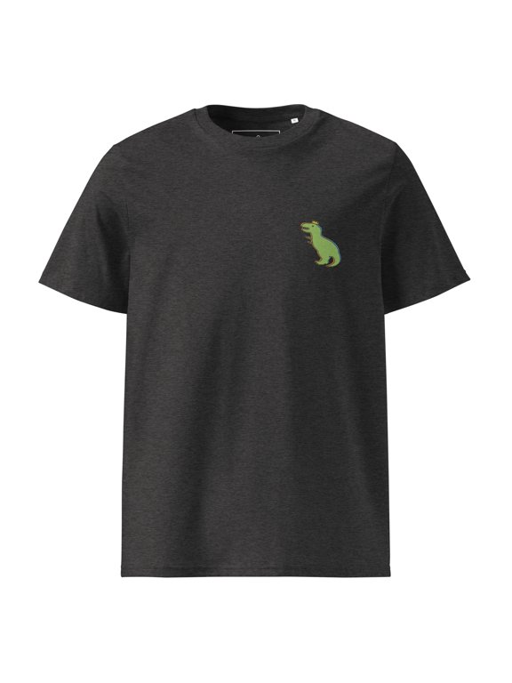 T-Rex Snap Dancin' In The Wild Organic Cotton Embroidered T-Shirt Dark Heather Grey - 2XL