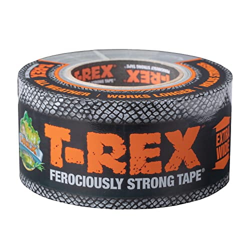 T-Rex Tape Extra-Wide Duct Tape with UV Resistant & Waterproof Backing for Ferociously Strong Repairs, 2.83" x 25 yd, Gunmetal Gray, 1 Roll