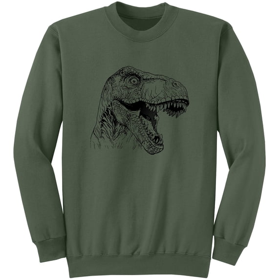 T-Rex Tyrannosaurus Dinosaur Big Face Crewneck Sweatshirt