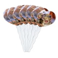 thumbnail image 1 of T-Rex Tyrannosaurus Jurassic Selfie Heart Love Cupcake Picks Toppers Decoration Set of 6, 1 of 7