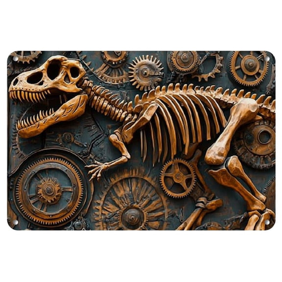 T-Rex Vintage Metal Wall Art Sign - 8"x12" Iron Decor for Garage, Cafe, Bar, and Living Room, Metal Wall Art Decor, Plaque, Club, Perfect for Room Decor