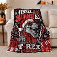 thumbnail image 1 of T-Rex Wearing Santa Hat Sunglasses Christmas Dinosaurs Humorous, Festive Holiday Scene, Warm Flannel Blanket for Living Room and Reading Nook, Art Lovers Christmas Gift, Festive Home Decor, 1 of 9
