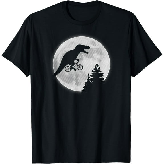 T-Rex cycling over the moon t-shirt