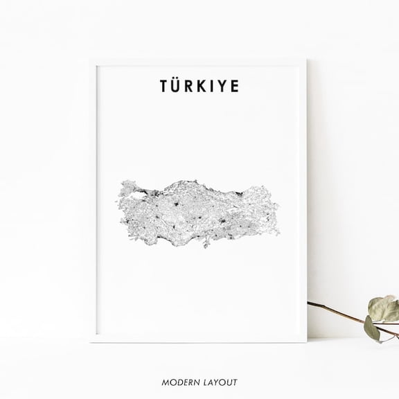 Tã¼Rkiye Map Print, Country Road Map Poster, Turkey Country Map Art, Ankara Istanbul Balkan Nursery Room Office Wall Decor, Map- Wall Art Print, 24x36 UNFRAMED