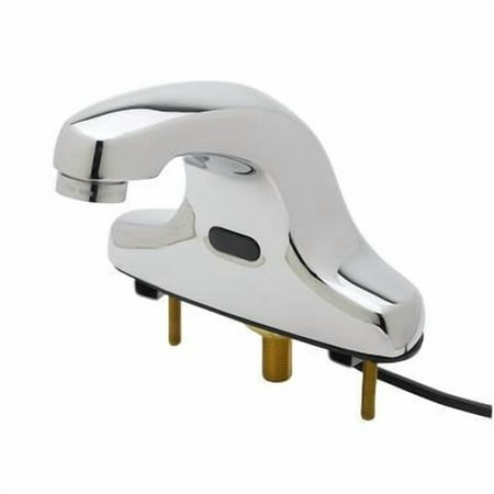 T&S Brass - Equip Sensor Faucet: 4'' Deck Mount, 5'' Cast Spout, AC/DC Control Module, Mixing Tee