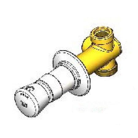 T&S BRASS B-1029-1 CONCEALED STRAIGHT VALVE, SLOW SELF CLOSING, VANDAL RESISTANT, COLD
