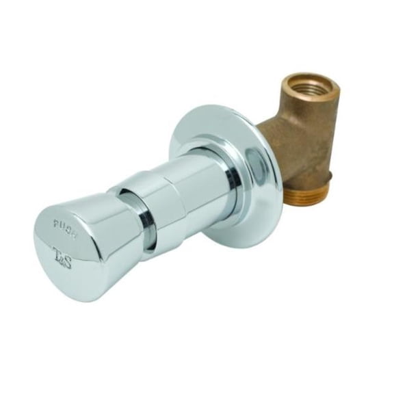 T&S BRASS B-1029-UCP CONCEALED STRAIGHT VALVE, METERING, VANDAL RESISTANT, UNION COUPLING
