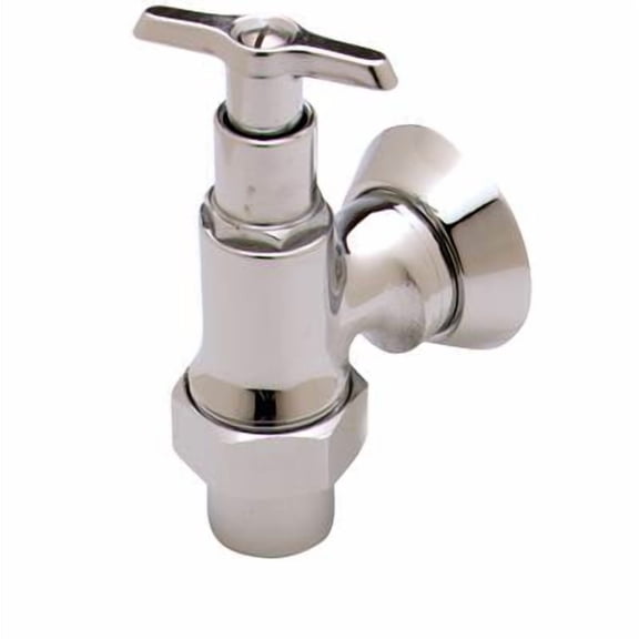 T&S Brass - Loose Key Angle Stop, 3/8'' NPT Female Union Coupling Inlet, 3/8'' NPT Female Outlet