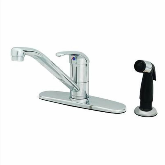 T&S Brass - Single Lever, Sidespray, 6'' Handle, 9'' Spout, Swivel Base, Flex Supplies, 10'' Deckplate