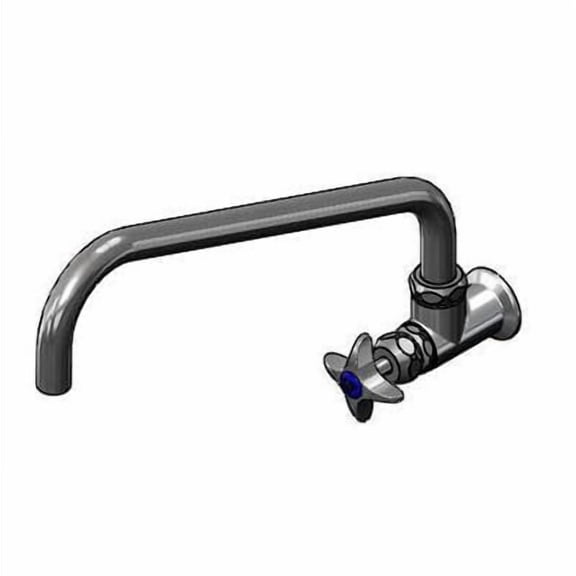 T&S Brass - Single Wall Mount Big-Flo Faucet, 16'' Swing Nozzle, 00LL Street Elbow