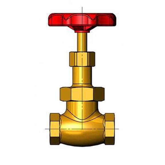 T&S Brass - 1/2'' Globe Valve, Red Handle