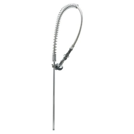 T&S Brass - Pre-Rinse Assembly, 44'' Stainless Steel Hose, Self-Closing Squeeze Valve, Wall Bracket