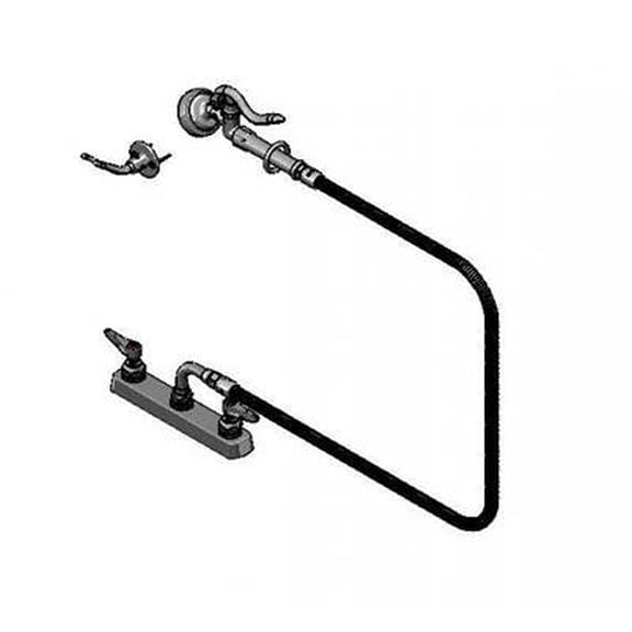 T&S Brass - 8'' Deck Mount Workboard PRU, Eternas, B-0107-035, 68'' Flex Hose, Hanger Hook