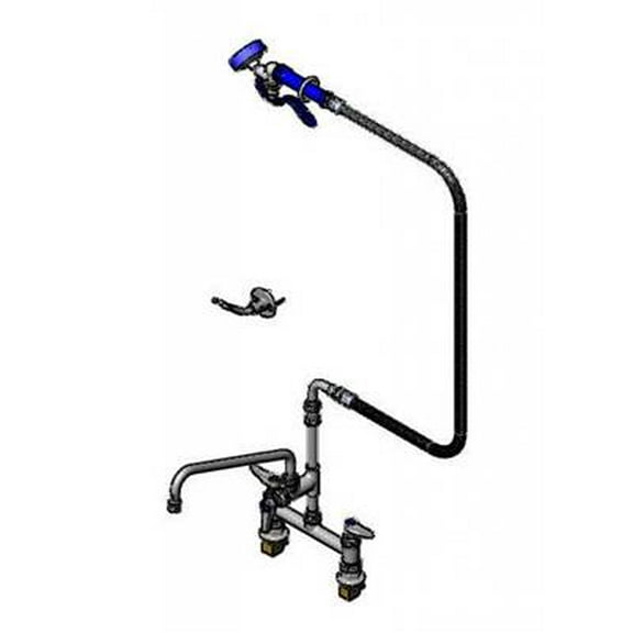 T&S Brass - 8'' c/c Deck Mount FCT, B-230-K Inst. Kit, 12'' SW. NZL, EB-0072-H, EB-0107-035 Spray Valve