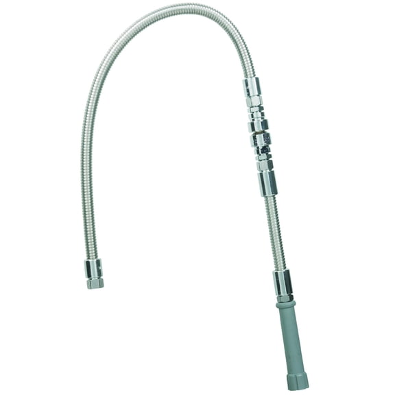 T&S Brass B-0044-V9 Hose, 44-Inch Flexible Stainless Steel, Backflow Preventer for Continuous Pressure Use