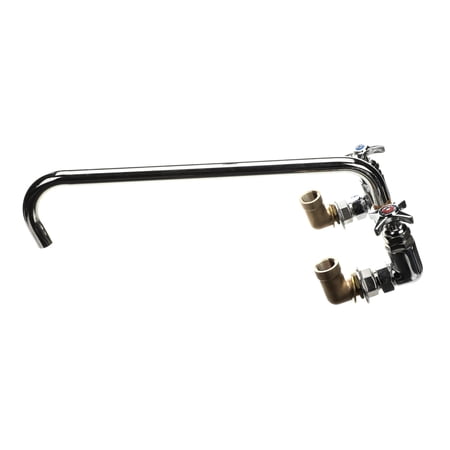 T&S Brass B-0291 Wall Mount Big-Flo Mixing Faucet with 8-Inch Centers and 18-Inch Swing Nozzle Inlets