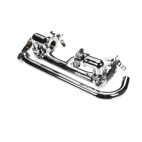 T&S Brass B-0293 Deck Mount Big-Flo Mixing Faucet with 8-Inch Centers and 12-Inch Swing Nozzle Inlets