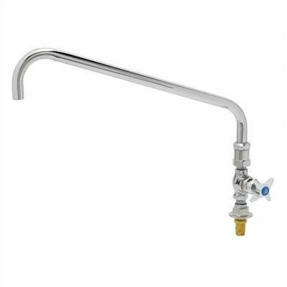 T&S Brass - Big-Flo Single Pantry Faucet, Deck Mount, 18'' Swing Nozzle (Plain-End), 4-Arm Handle