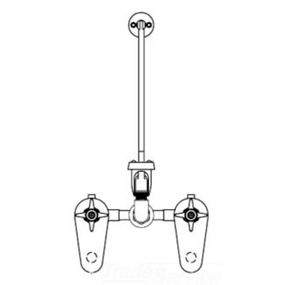 T&S Brass B-0699-ST Service Sink Faucet, Concealed Mixing Valve, Integral Stops, Vac. Breaker, 3/4 Garden Hose Threads