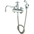 thumbnail image 1 of T&S Brass B-1151 Workboard Faucet, Deck Mount, 4 Centers, 8 Swing Nozzle, 1 of 1