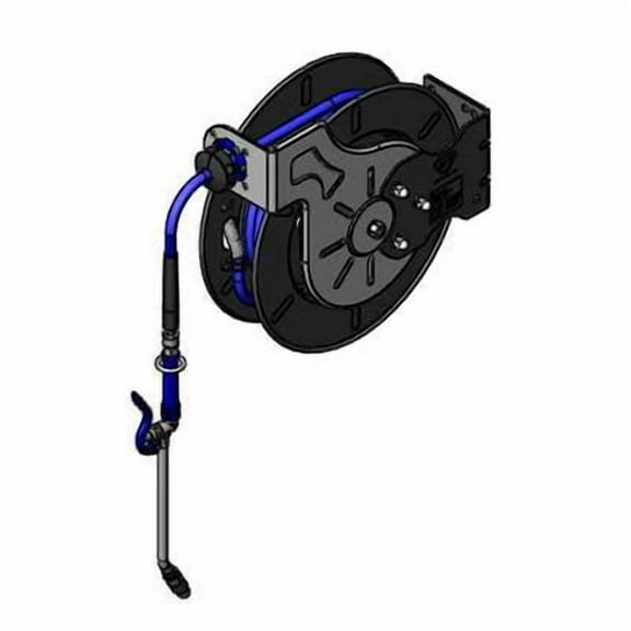 T&S Brass - 3/8'' x 50' Open Coated Reel w/ Extended Spray Wand HOSE REEL