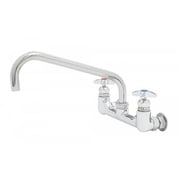 T&S Brass - Big-Flo Mixing Faucet, 8 Wall Mount, 12 Swing Nozzle, 00LL Inlet Elbows, Check Valves
